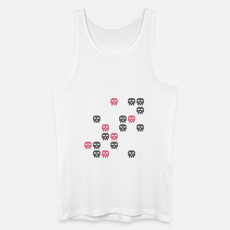 Pixel Skull Gaming Screen - Männer Bio Tank Top - Weiß