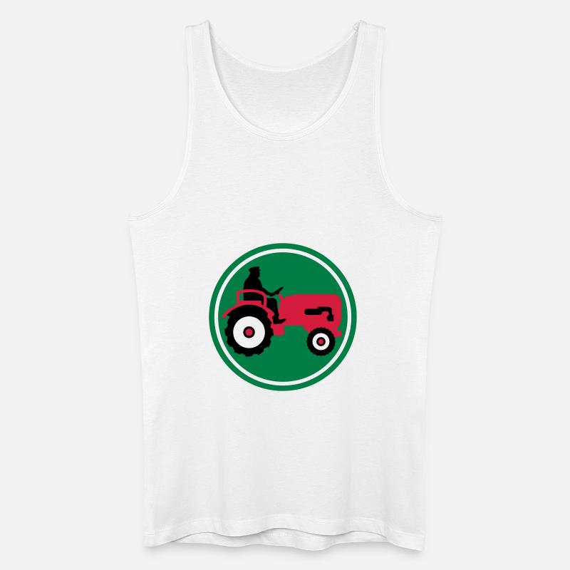 bauer_mit_traktor_032013_a_3c - Männer Bio Tank Top - Weiß