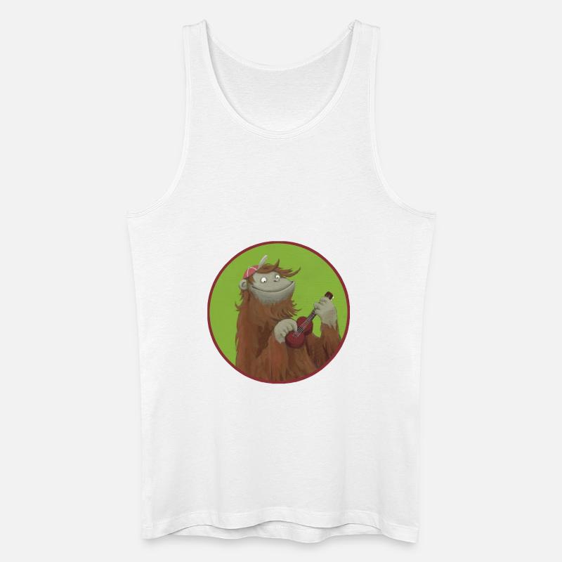 Affe mit Ukulele - Männer Bio Tank Top - Weiß