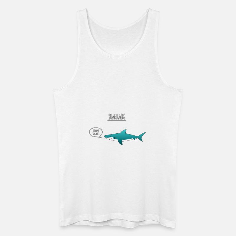 sharkasm - Männer Bio Tank Top - Weiß