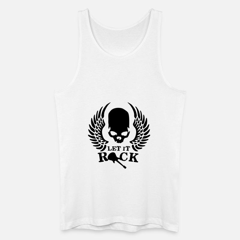 rock__roll_wing_skull_112013_e_1c - Männer Bio Tank Top - Weiß