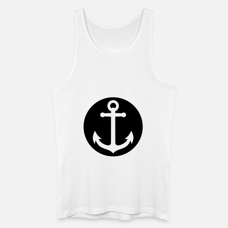 anchor insiode a circle - Men’s Organic Tank Top - white