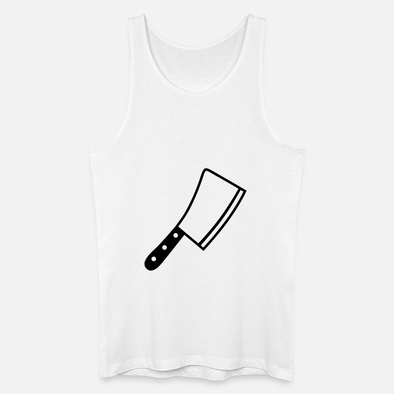 Messer - Männer Bio Tank Top - Weiß