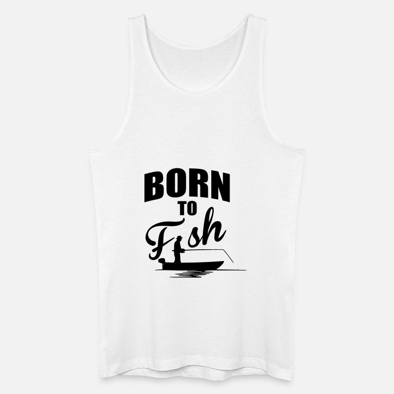 Born to fish - Männer Bio Tank Top - Weiß