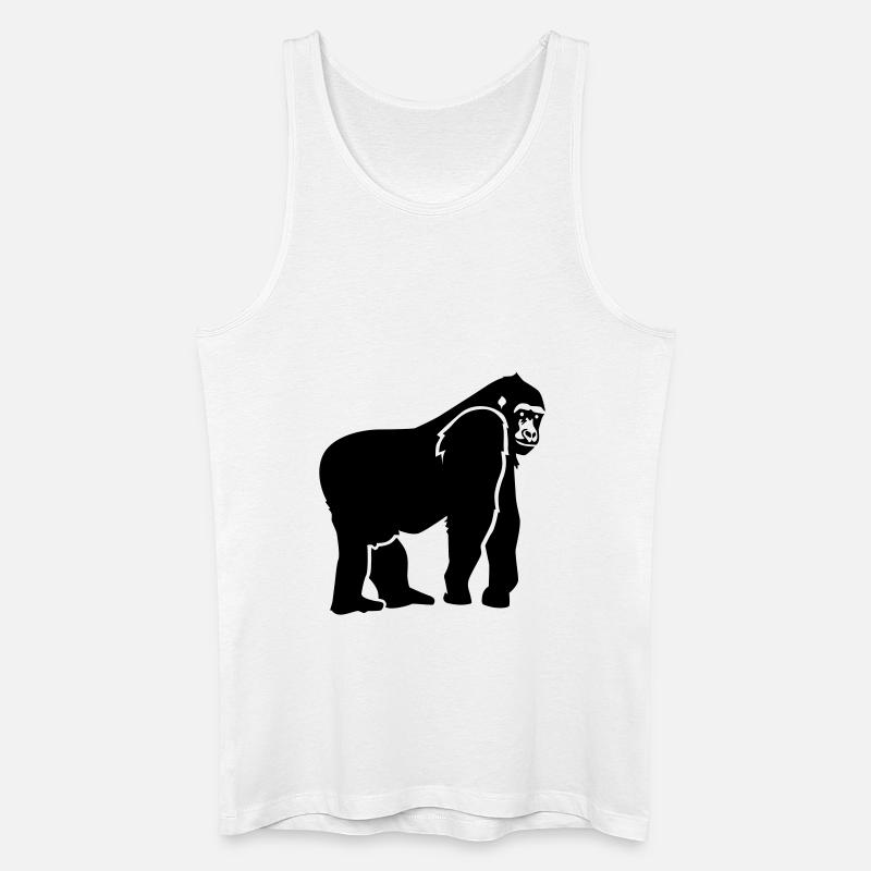 Gorilla - Männer Bio Tank Top - Weiß