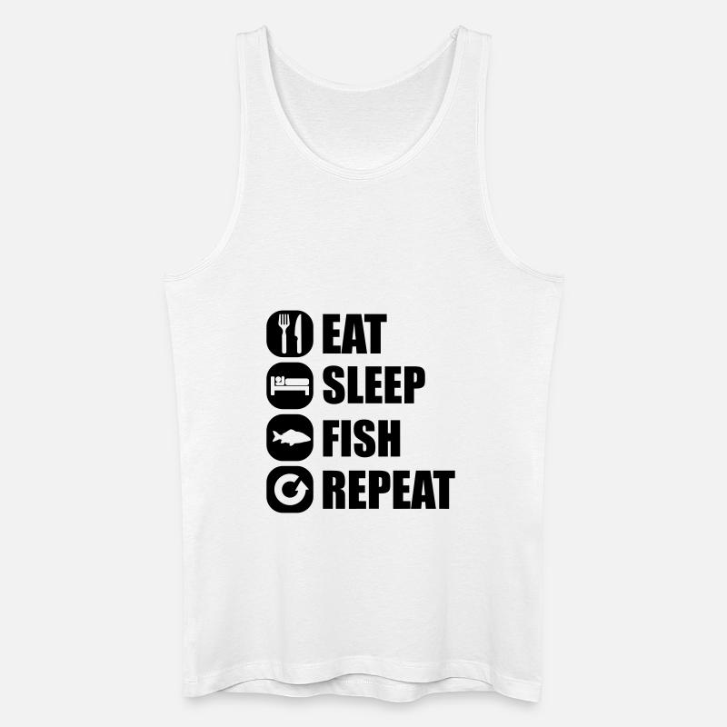 eat_sleep_fish_repeat_2_1f - Männer Bio Tank Top - Weiß