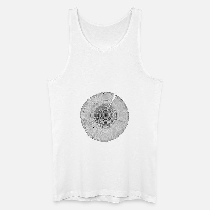 Baumringe Jahresringe Baum Querschnitt - Männer Bio Tank Top - Weiß