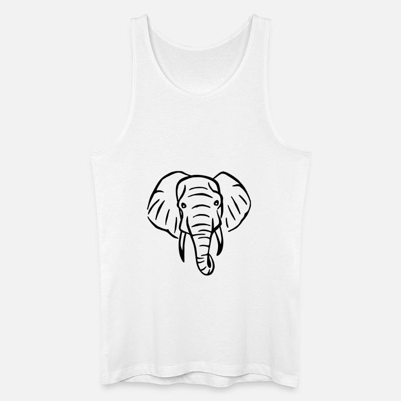 Elefant - Männer Bio Tank Top - Weiß