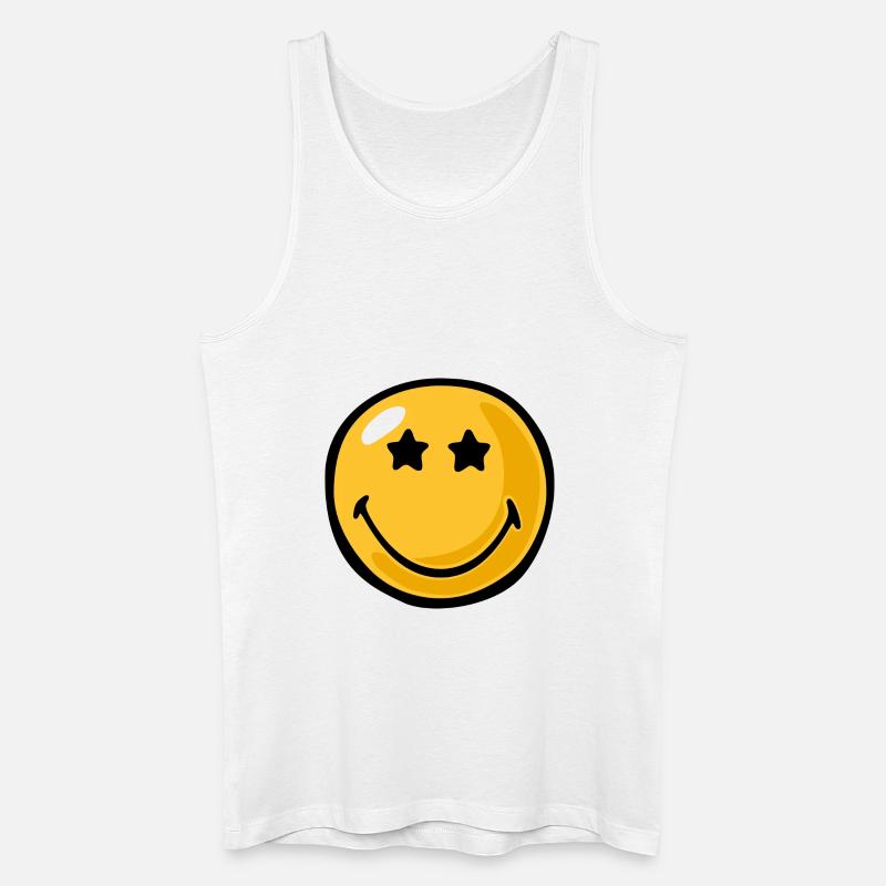 Smiley star eyes - Männer Bio Tank Top - Weiß