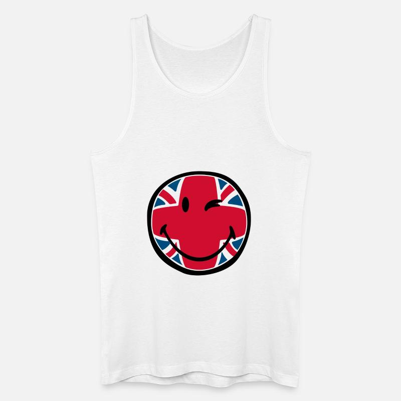 Smiley Geat Britain - Männer Bio Tank Top - Weiß