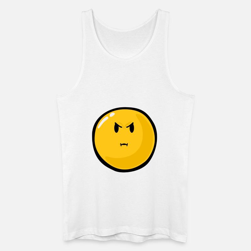 Smiley Anger Bitter - Männer Bio Tank Top - Weiß