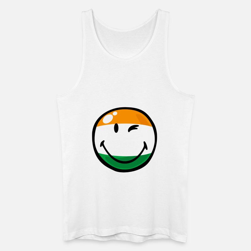 Smiley India - Økologisk tanktop til mænd - hvid