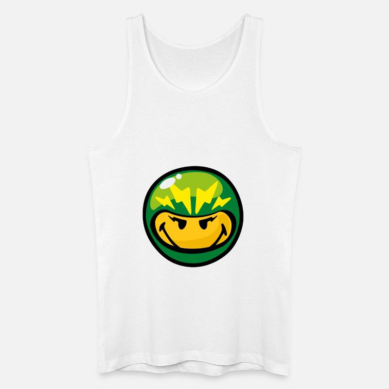 Smiley - Männer Bio Tank Top - Weiß