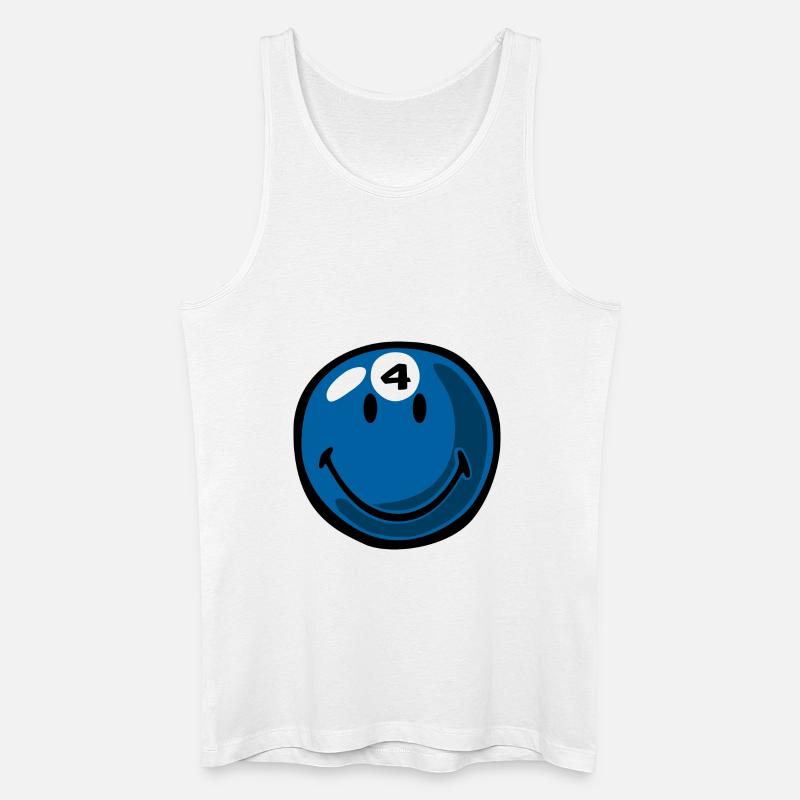 Smiley Pool Ball 4 - Männer Bio Tank Top - Weiß