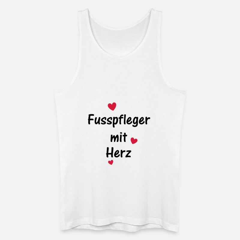 Fusspfleger mit Herz - Männer Bio Tank Top - Weiß