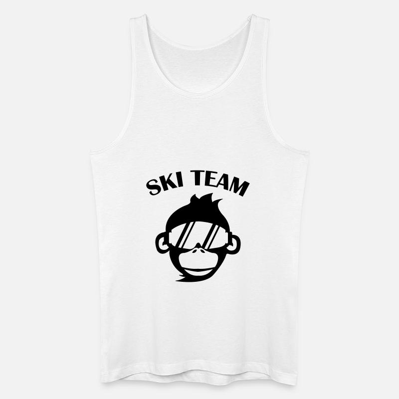 affe_skibrille_02 - Männer Bio Tank Top - Weiß