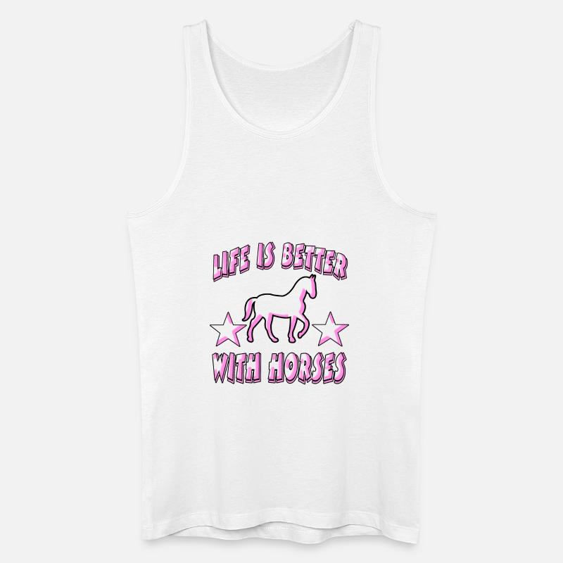 Pferd - Männer Bio Tank Top - Weiß