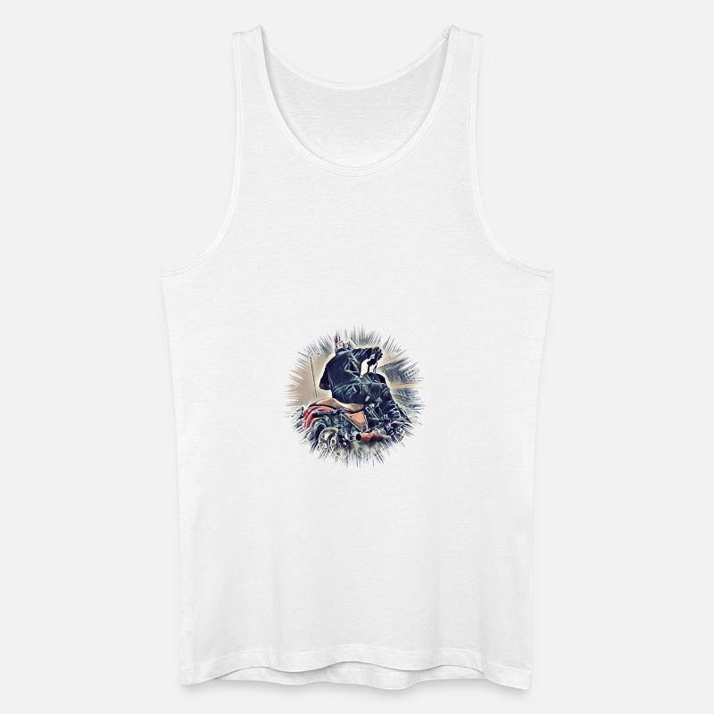 Motorrad - Männer Bio Tank Top - Weiß