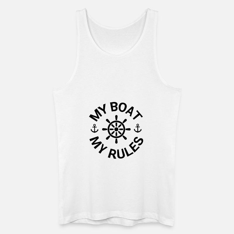 Boot - Männer Bio Tank Top - Weiß