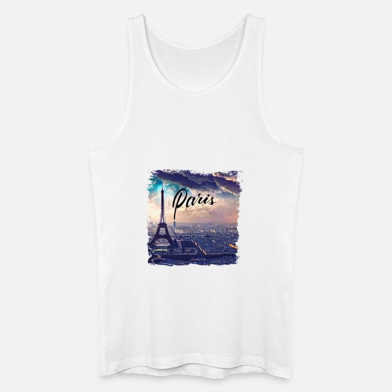Paris Eiffelturm Casual Style - Männer Bio Tank Top - Weiß
