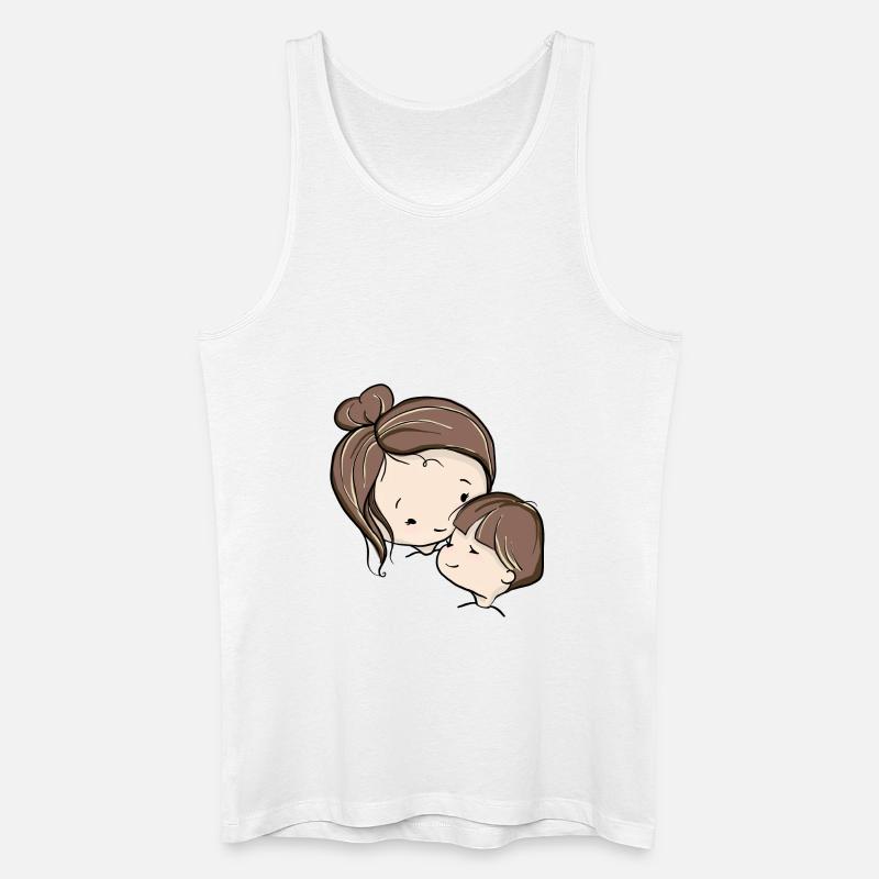 Mutter und Kind - Männer Bio Tank Top - Weiß