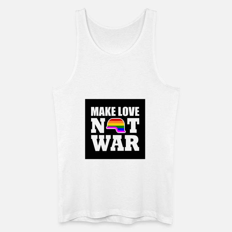 Make love not war - Männer Bio Tank Top - Weiß