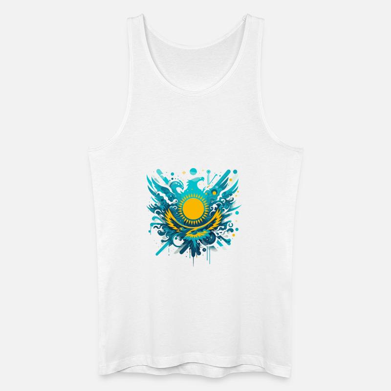Kasachstan kunstvoll Geschenk - Männer Bio Tank Top - Weiß