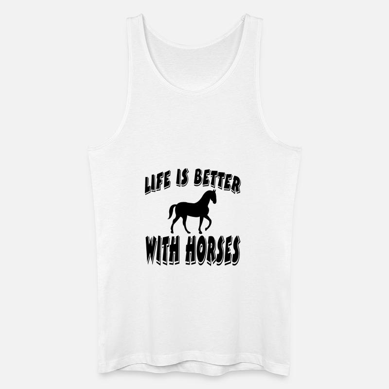 Pferd - Männer Bio Tank Top - Weiß