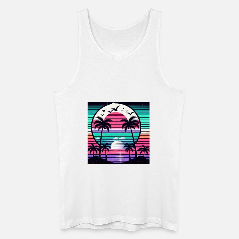 Tropical Sunset - Männer Bio Tank Top - Weiß