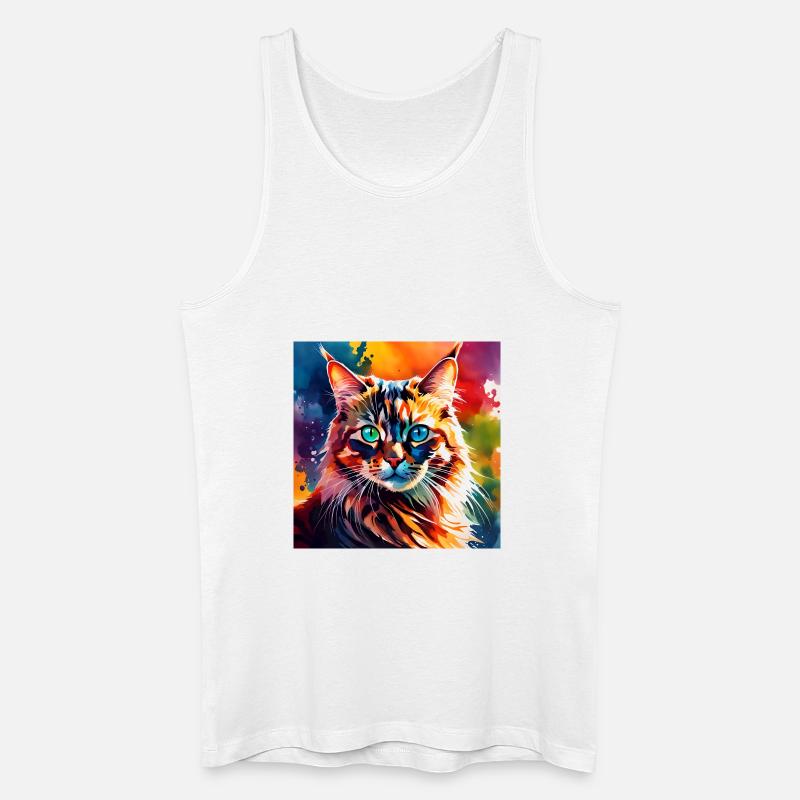 Katze farbig 1 - Männer Bio Tank Top - Weiß