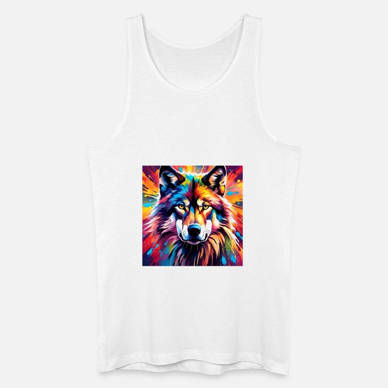 Wolf 1 - Männer Bio Tank Top - Weiß