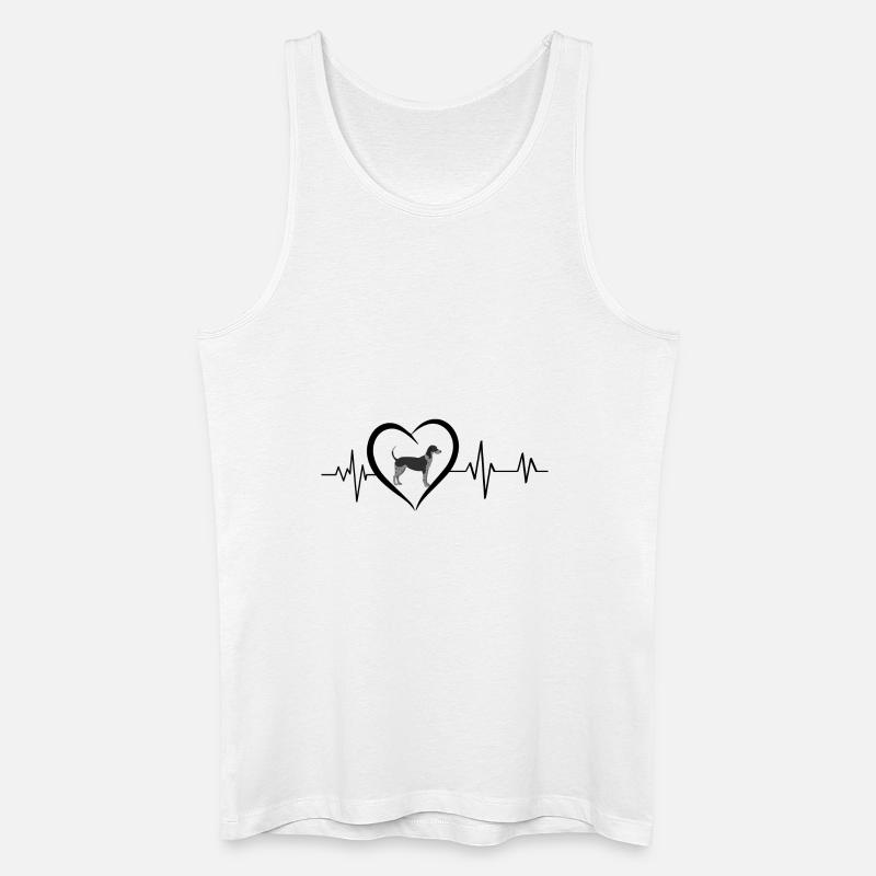 Herzschlag Blauer Tick Coonhound - Männer Bio Tank Top - Weiß