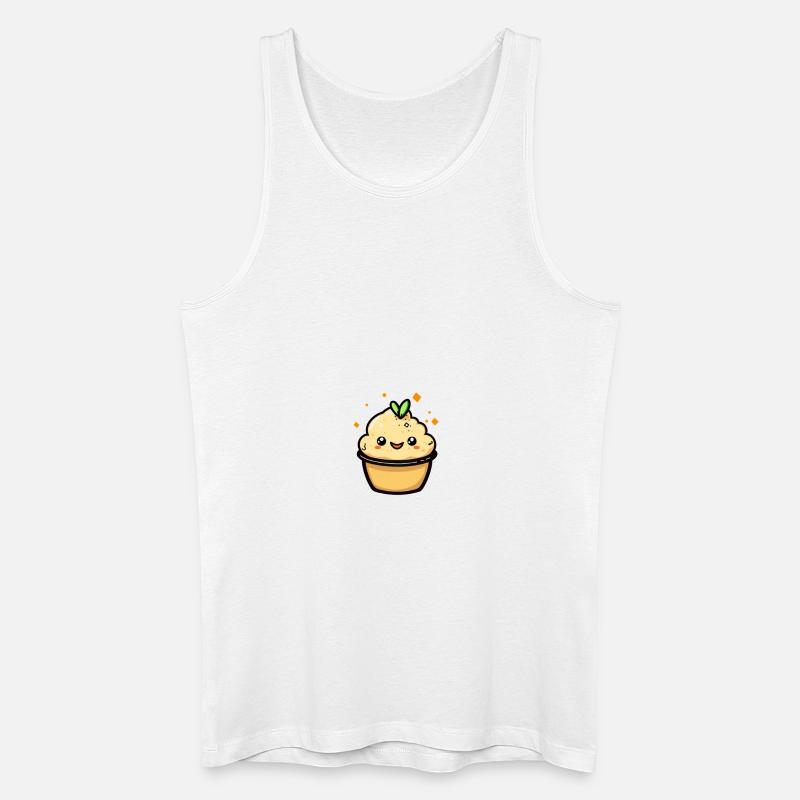 Lächelnder Hummus-Dip - Männer Bio Tank Top - Weiß