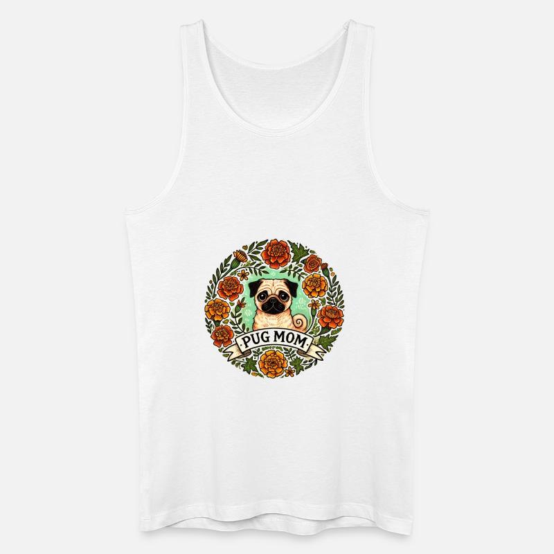 Mops-Mama - Männer Bio Tank Top - Weiß