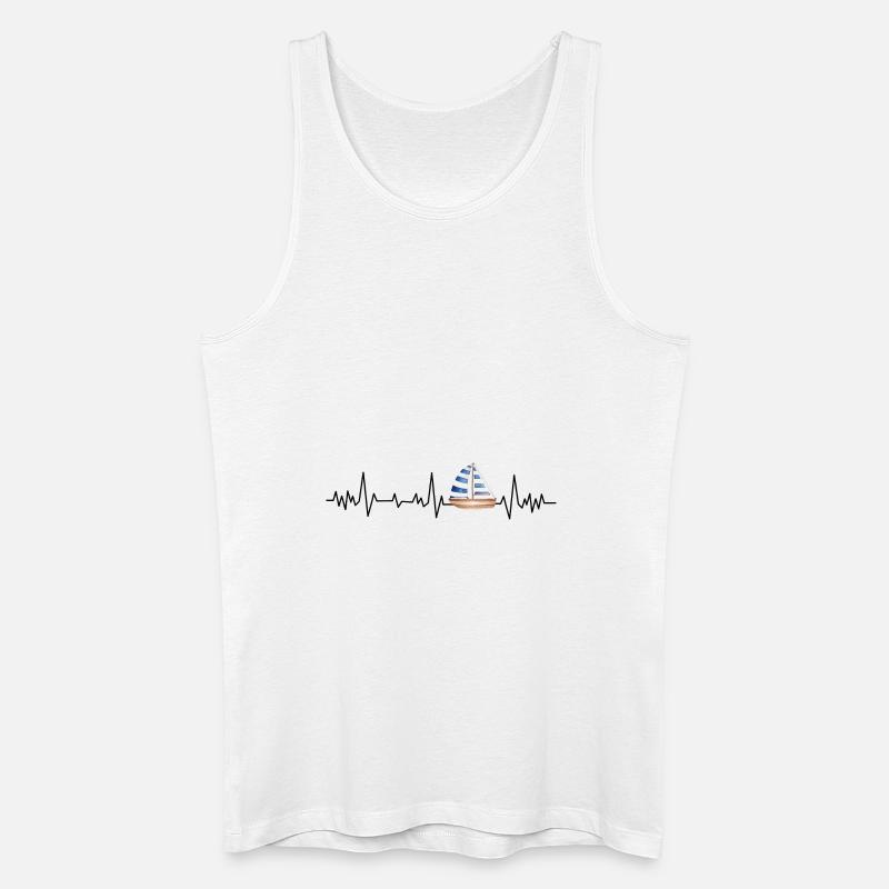 Herzschlag-Boot - Männer Bio Tank Top - Weiß