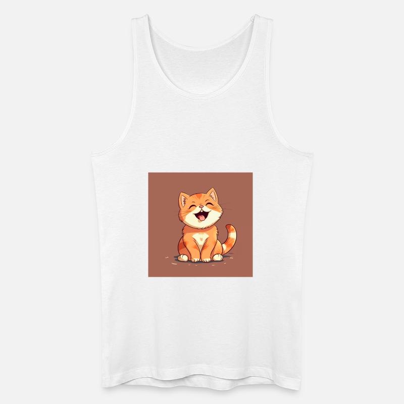 lachendes Kätzchen - Männer Bio Tank Top - Weiß