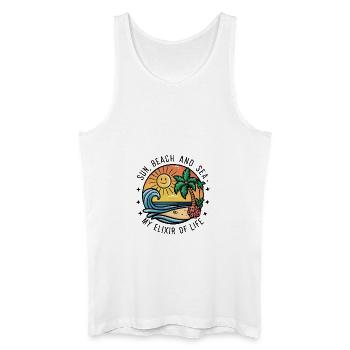 Sun, beach and sea - my elixir of life - Men’s Organic Tank Top - white - Front