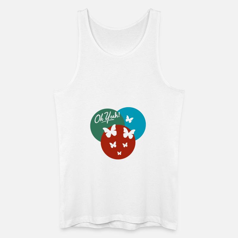 Oh ja, Schmetterling - Männer Bio Tank Top - Weiß