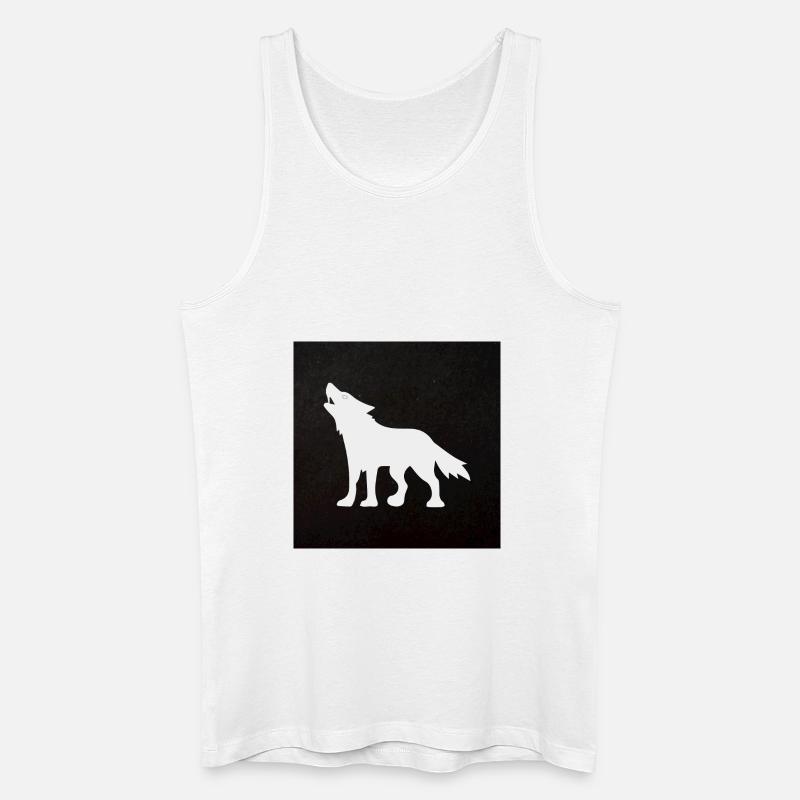 Wolf - Männer Bio Tank Top - Weiß