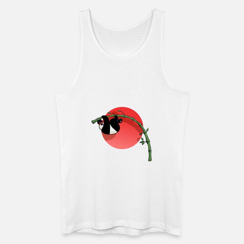 Sitzender Panda - Männer Bio Tank Top - Weiß