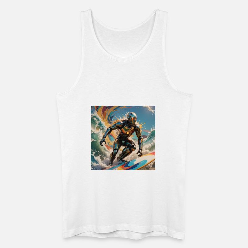 Surfrobot - Männer Bio Tank Top - Weiß