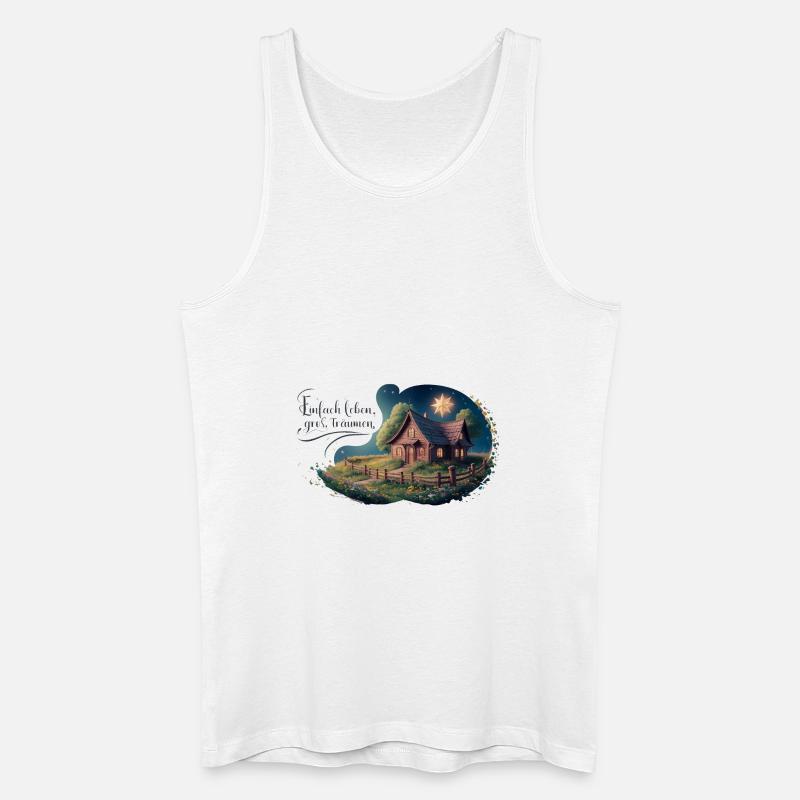 Einfach leben, groß Träumen - Männer Bio Tank Top - Weiß
