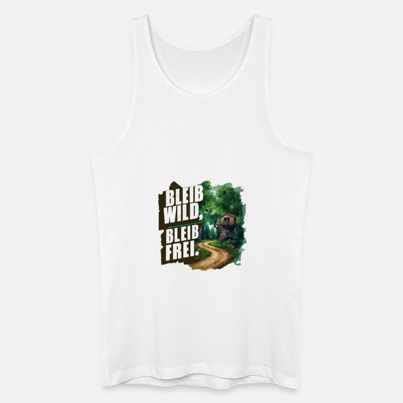 Bleib wild, bleib frei - Männer Bio Tank Top - Weiß