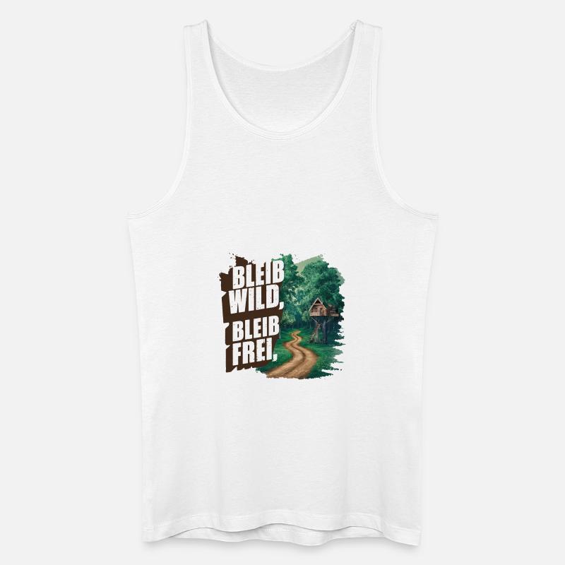 Bleib wild, bleib frei - Männer Bio Tank Top - Weiß
