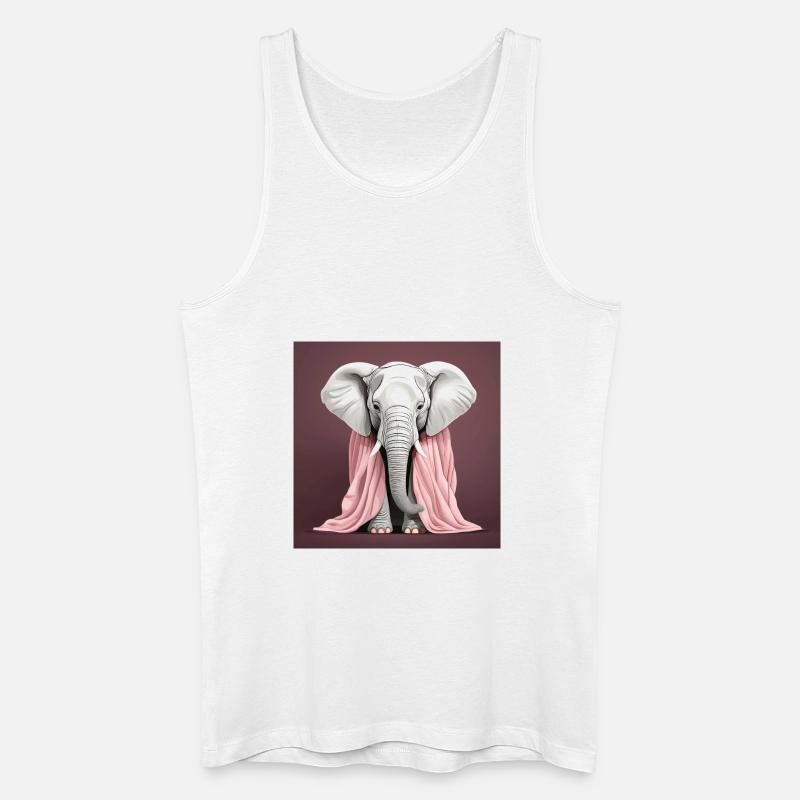 Elefant mit rosa Decke - Männer Bio Tank Top - Weiß