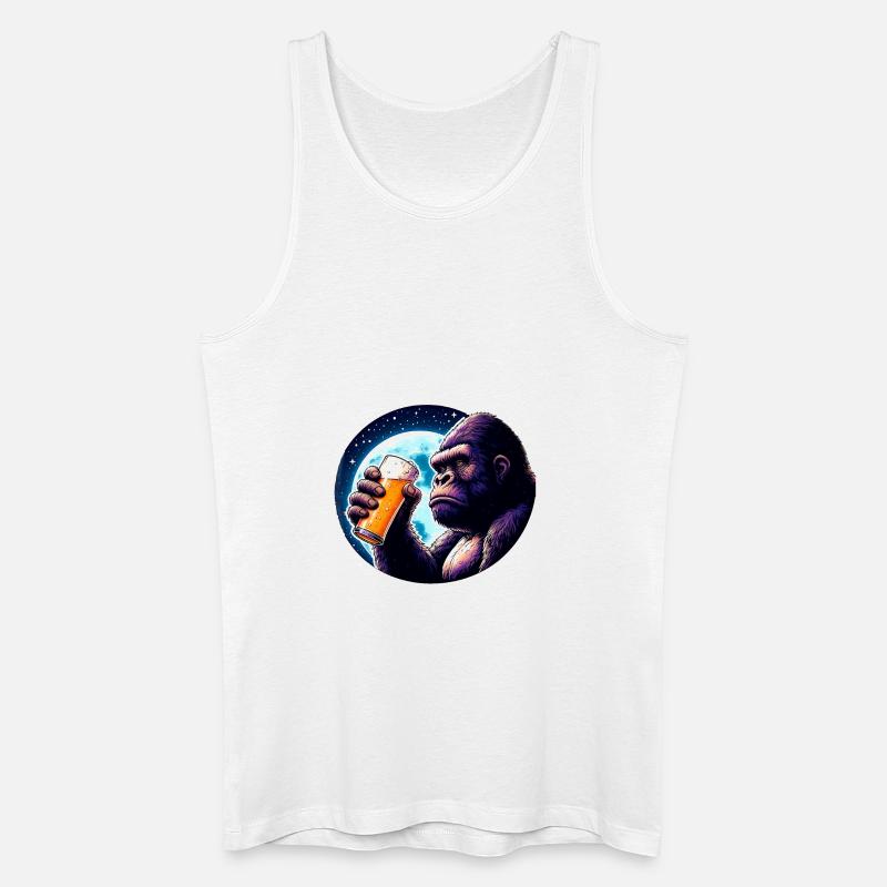 Großer Bierliebhaber Affe - Männer Bio Tank Top - Weiß