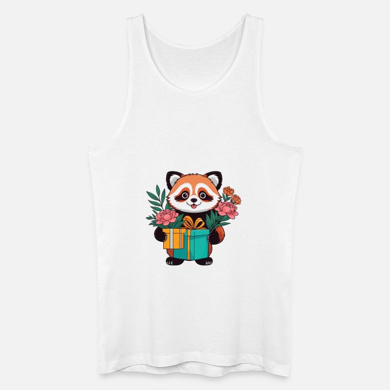 Roter Panda mit Geschenken - Männer Bio Tank Top - Weiß
