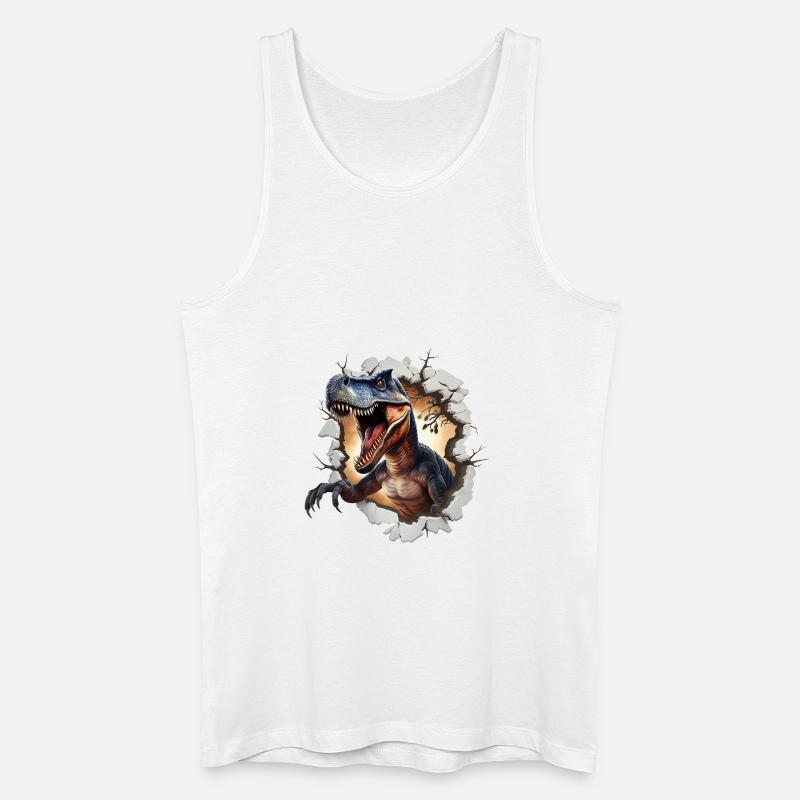 Dinosaurier T-Rex Aufkleber - Männer Bio Tank Top - Weiß