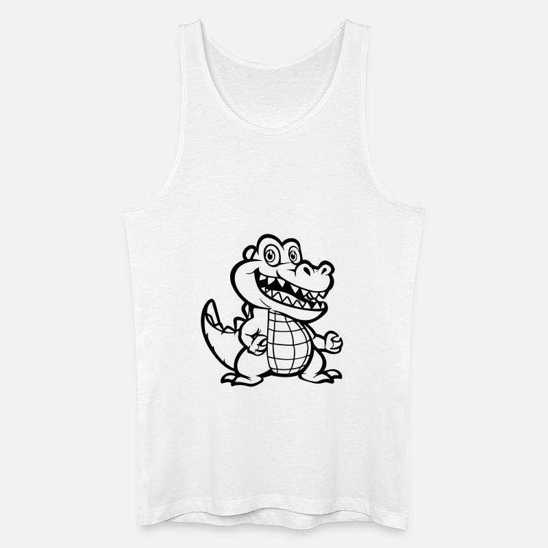 krokodil tier comic - Männer Bio Tank Top - Weiß