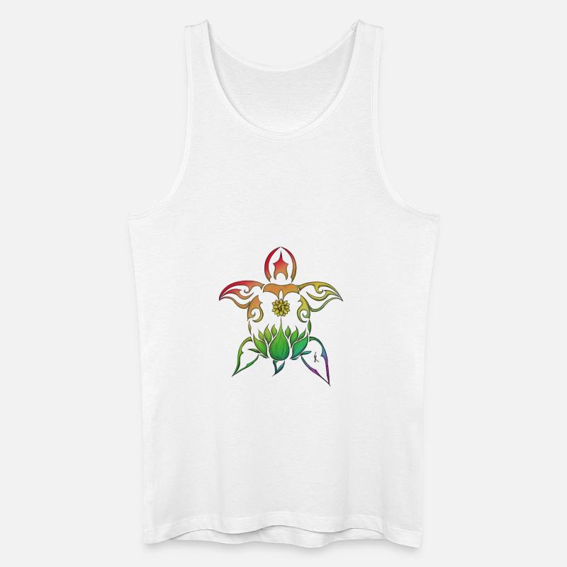 Regenbogen-Schildkröte - Männer Bio Tank Top - Weiß